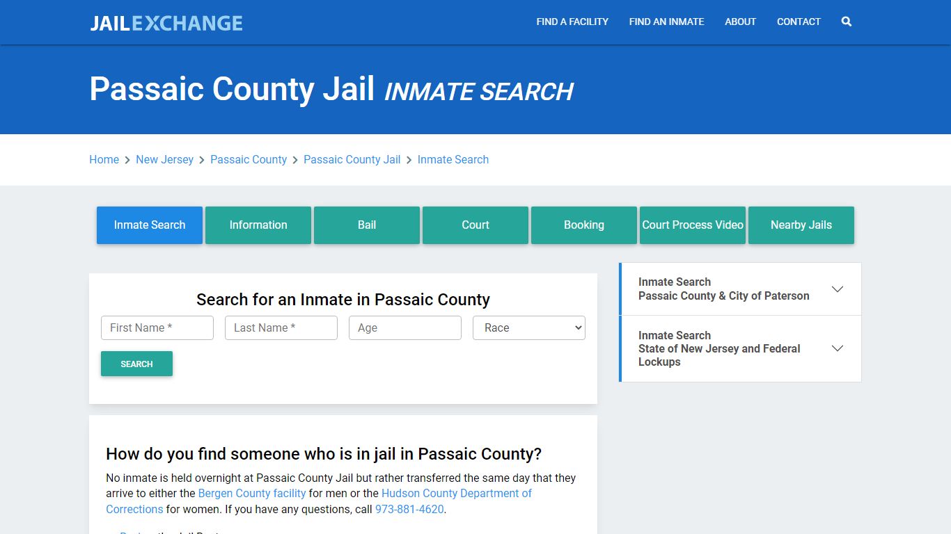 Passaic County Jail, NJ Inmate Search: Roster & Mugshots