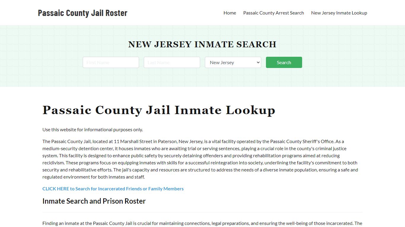 Passaic County Jail Roster Lookup, NJ, Inmate Search