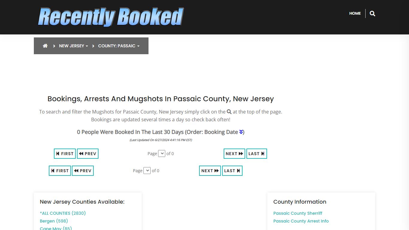 Bookings, Arrests and Mugshots in Passaic County, New Jersey