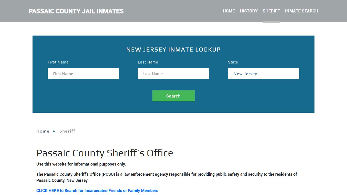 Passaic County Sheriff, NJ Arrest Warrant Lookup